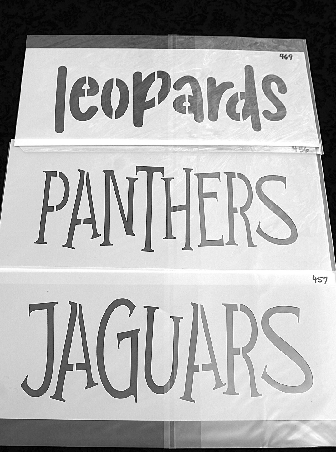 Your Choice of Mascot Stencils Leopards, Panthers, Jaguars Wording ...