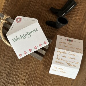 Wichtel Briefpapier mit passendem Umschlag zum Ausdrucken und Basteln - Perfekt für deine Wichtelpost zu Weihnachten