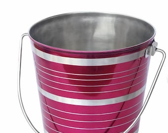 Colored Round Bucket – Pink, Blue, Black | Multi-Purpose Utility Pail for Pets, Cleaning, Storage and More
