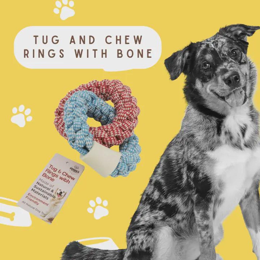 Tug and Chew Toy Rings With Bone All-natural Dog Toy Pet - Etsy