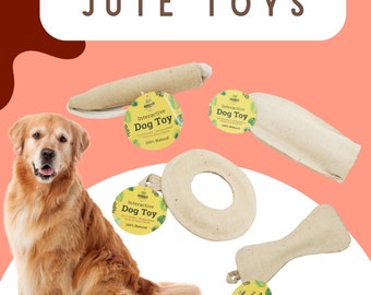 Jute Burlap Interactive Dog Toy Eco-friendly, Biodegradable the perfect oral hygiene helper Soft but durable