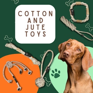 Durable Cotton and Jute Dog Toys – Eco-Friendly Non-Toxic Chew and Tug Toys for All Breeds – Organic Sustainable Plastic-Free