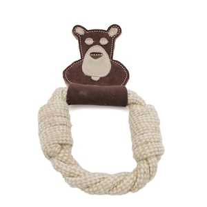 Triple Stitched Natural Tug Toy for Dogs – Durable, Eco-Friendly & Pet-Safe | Tough Tug of War Toy for Aggressive Chewers| Bear