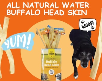 Pelle di bufalo d'acqua completamente naturale per cani: alternativa alla pelle grezza a lunga durata, snack per cani Wild Eats