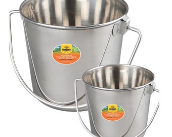 Extra Large Stainless Steel Round Bucket for Birds – Treat & Toy Holder – Durable, Hygienic Bird Feeder Bucket
