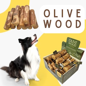 Olive Wood Dog Chew – Natural Splinter-Free and Eco-Friendly | Durable Chew Toy for Puppies and Aggressive Chewers in 3 Sizes
