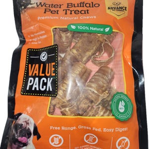1 LB Buffalo Trachea Bites for Dogs - Natural Dog Chews, Dental Treats, High Protein, Grass Fed, Grain Free, Long Lasting Chews