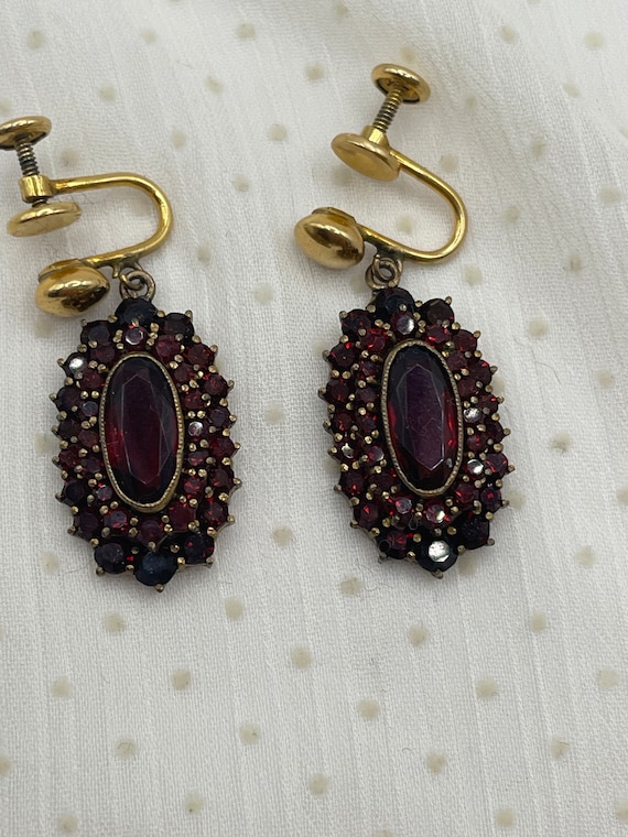 Antique Victorian Bohemian Garnet earrings