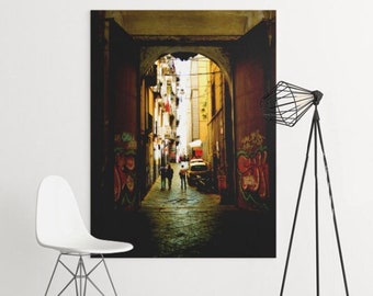 Włochy - Neapol Alley Print, Włochy Wall Art, Neapol Wall Art, Włochy Prints, Cyfrowa sztuka ścienna, Do druku