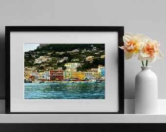 Capri - Positano Marina Print, Capri Wall Art, Amalfi Wall Art, Italy Prints, Digital Wall Art, Printable