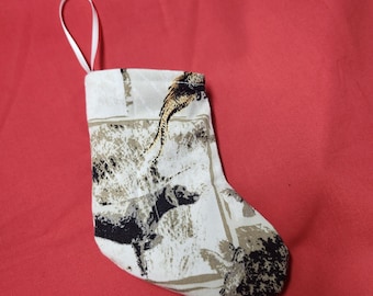 Christmas Stocking 6" Hunting Chocolate Lab Mallards Duck- Lined - Upcycled