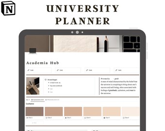 Planejador universitário de modelo de noção