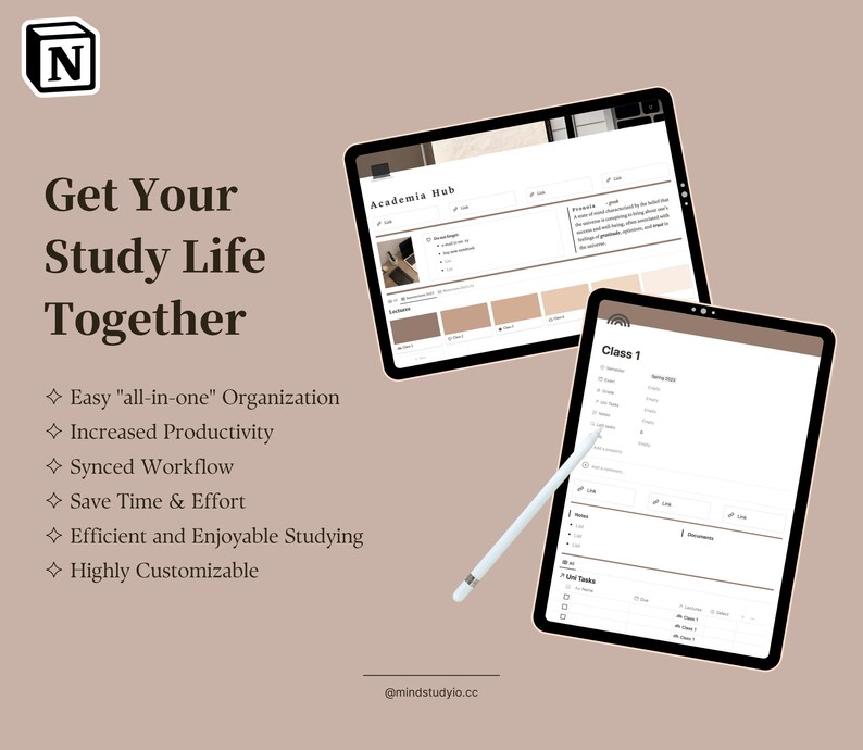 Notion Template University Planner - Etsy