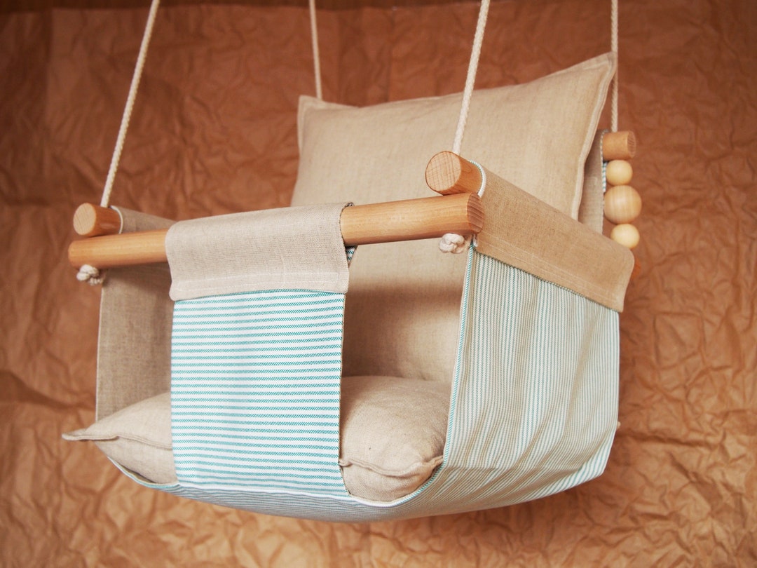 Baby Swing. Fabric Sit Swing for Kids. Baby Shower Gift. Toddler Swing