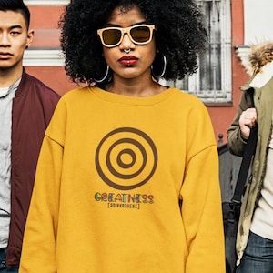 Adinkra Symbol Unisex Cotton Sweatshirt with West African Ghanaian Symbols, Adinkrahene Ghanaian symbol, Afrocentric apparel, Pan-African