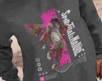 Angel Wings Back Print Sweatshirt | Gildan SF000 Fleece | Unisex Classic Fit | Medium Heavy 8.4 oz