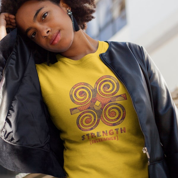 Graphic Tee, Dweninmmen Symbol, Ghanaian Adinkra Print Shirt, Colorful cotton t-shirt, African Design Tshirt, Ethnic Symbol