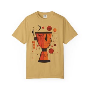 African Djembe Drum Tee, T-Shirt | Comfort Colors Cotton Graphic Mustard