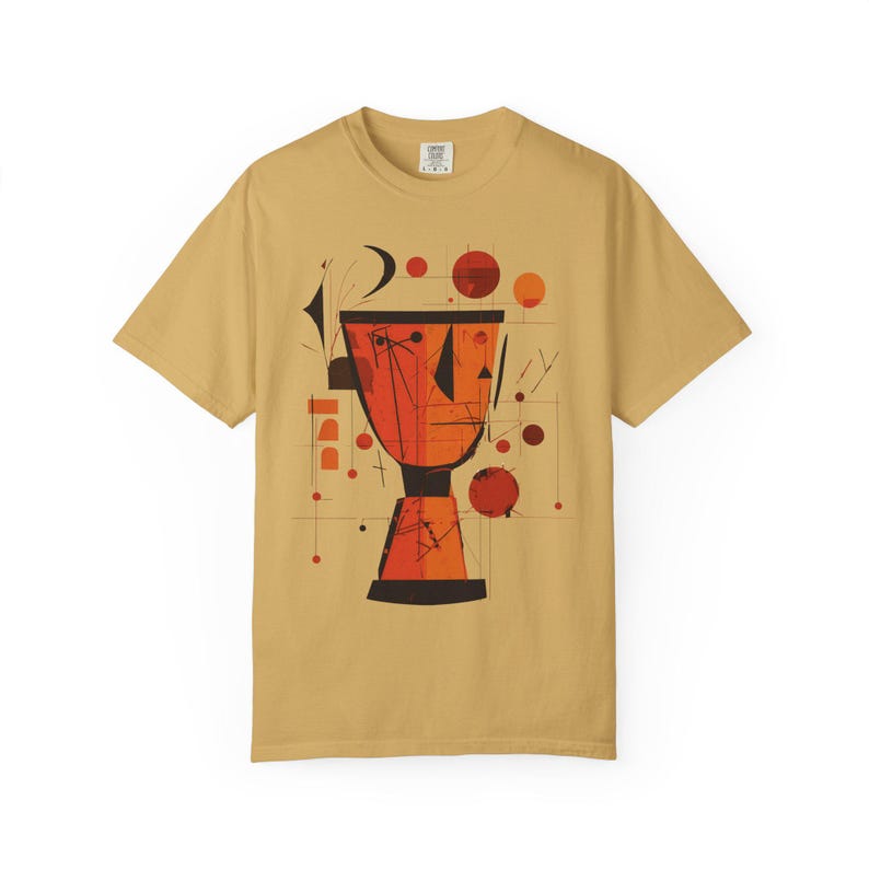 African Djembe Drum Tee, T-Shirt | Comfort Colors Cotton Graphic Mustard