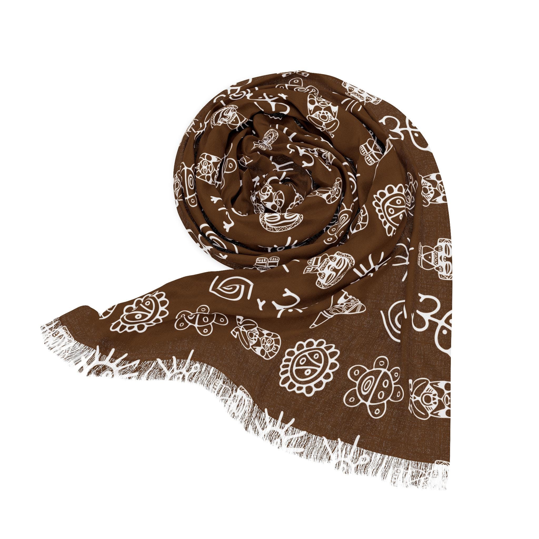Spring Tiano Taino Symbol Light Scarf, Puerto Rican Pride Accessories, Spring Summer ...