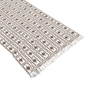 Écharpe inspirée du mud Cloth (Marron sur blanc) | Écharpe à motif bogolan africain | Écharpe artistique tendance légère image 2