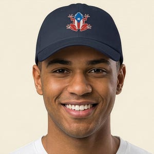 Bestickte puertoricanische Cocqui-Frosch-Vatikappe, puertoricanische Flaggenmütze, Baseballkappe, Geschenk für ihn, Herrenzubehör, klassische Kopfbedeckung