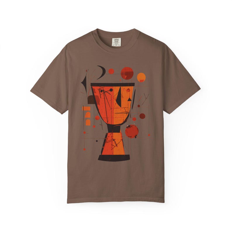 African Djembe Drum Tee, T-Shirt | Comfort Colors Cotton Graphic Espresso