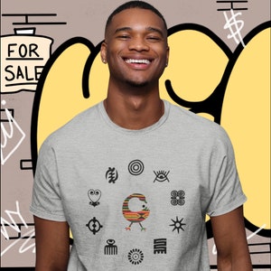 Sankofa Symbol Unisex Graphic Tshirt, Adinkra Print Cotton Tee, African Design T-shirt, Ghanaian Mako Symbol Afrocentric