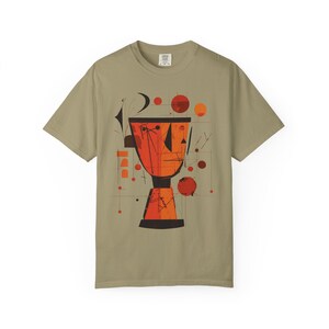 African Djembe Drum Tee, T-Shirt | Comfort Colors Cotton Graphic Khaki
