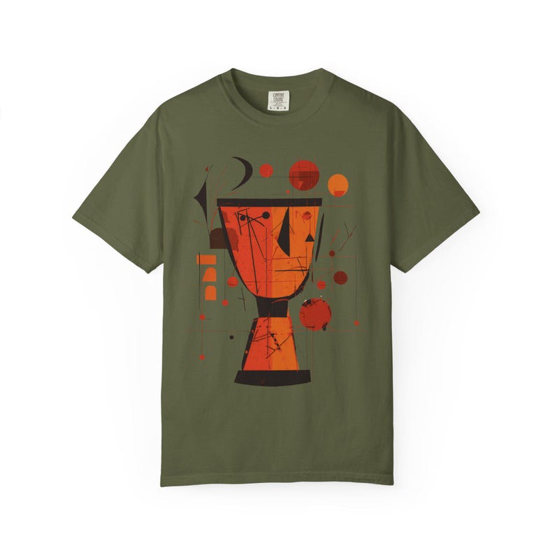 African Djembe Drum Tee, T-Shirt | Comfort Colors Cotton Graphic Hemp
