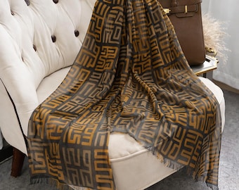 Écharpe en tissu kuba multicolore | Motif géométrique afrocentrique | Écharpe légère et transparente