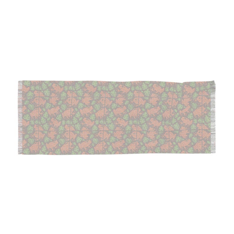 Spring Tiano Puerto Rican Cocqi Frog Light Scarf, Beautiful Green Brown Pattern ...