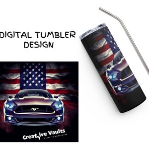 USA Mustang Tumbler Design, Digital Tumbler 20oz, Tumbler PNG, digital Tumbler Wrap