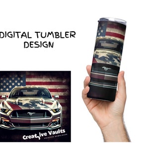 USA Mustang Tumbler Design, Digital Tumbler 20oz, Tumbler PNG, digital Tumbler Wrap
