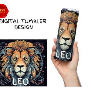 Leo Star Sign Tumbler Design, Digital Tumbler 20oz, Tumbler PNG, digital Tumbler Wrap
