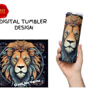 Leo Zodiac Tumbler Design, Digital Tumbler 20oz, Tumbler PNG, digital Tumbler Wrap