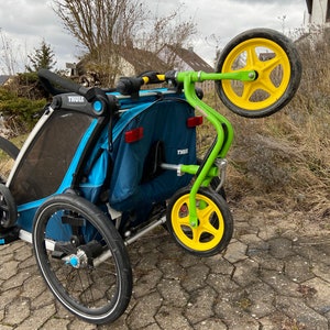 Support de roue Thule Chariot, Sport, Cross, Cabine, Lite, CX1 Porte-vélos pour vélos enfants, draisiennes, scooters, tricycles Peut être installé sans outils image 7