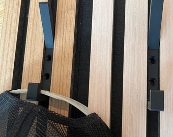 3 x kapstokken dubbele haken akoestische panelen | 12 mm/14 mm haak | Minimalisme | Decoratie | Kledingkast | Extra sterk | met gat