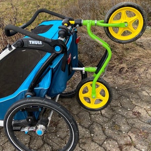 Support de roue Thule Chariot, Sport, Cross, Cabine, Lite, CX1 Porte-vélos pour vélos enfants, draisiennes, scooters, tricycles Peut être installé sans outils image 1