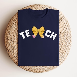 Coquette Pencil Bow Shirt, Coquette Teacher Shirt, Teacher Bow Shirt, Trendy Back to School Tee, Appreciation Gift, Elementary Teacher Gift