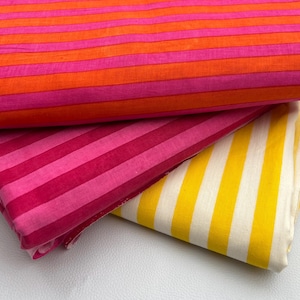 Striped Cotton Fabric | Indian Print Sewing Material for Dressmaking