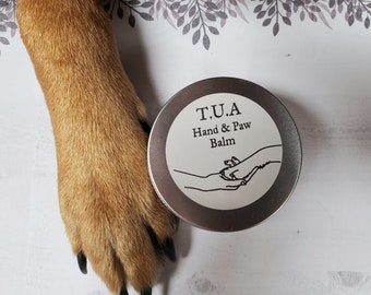 Hand Balm, Paw Balm, Multipurpose, Body Salve, Fragrance Free, Moisturizer, For You and Your Dog, All Natural, For Dry and Cracked Skin