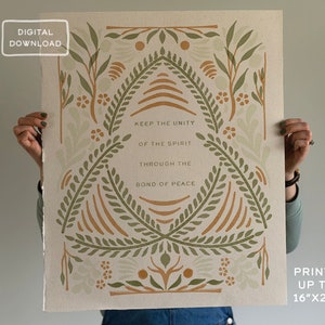 TRINITY KNOT SCRIPTURE Art Floral Nature Pattern Christian Art Scripture Art Unique Irish Art Large Kjv Scripture Art | Digital Download