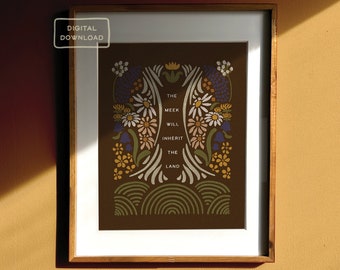Floral Scripture Art Print | Boho Christian Wall Decor (Digital Download)