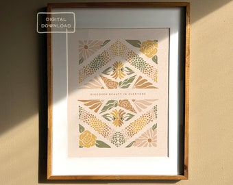 Blommigt bibelcitat | Geometriskt bibelcitat (digital nedladdning)