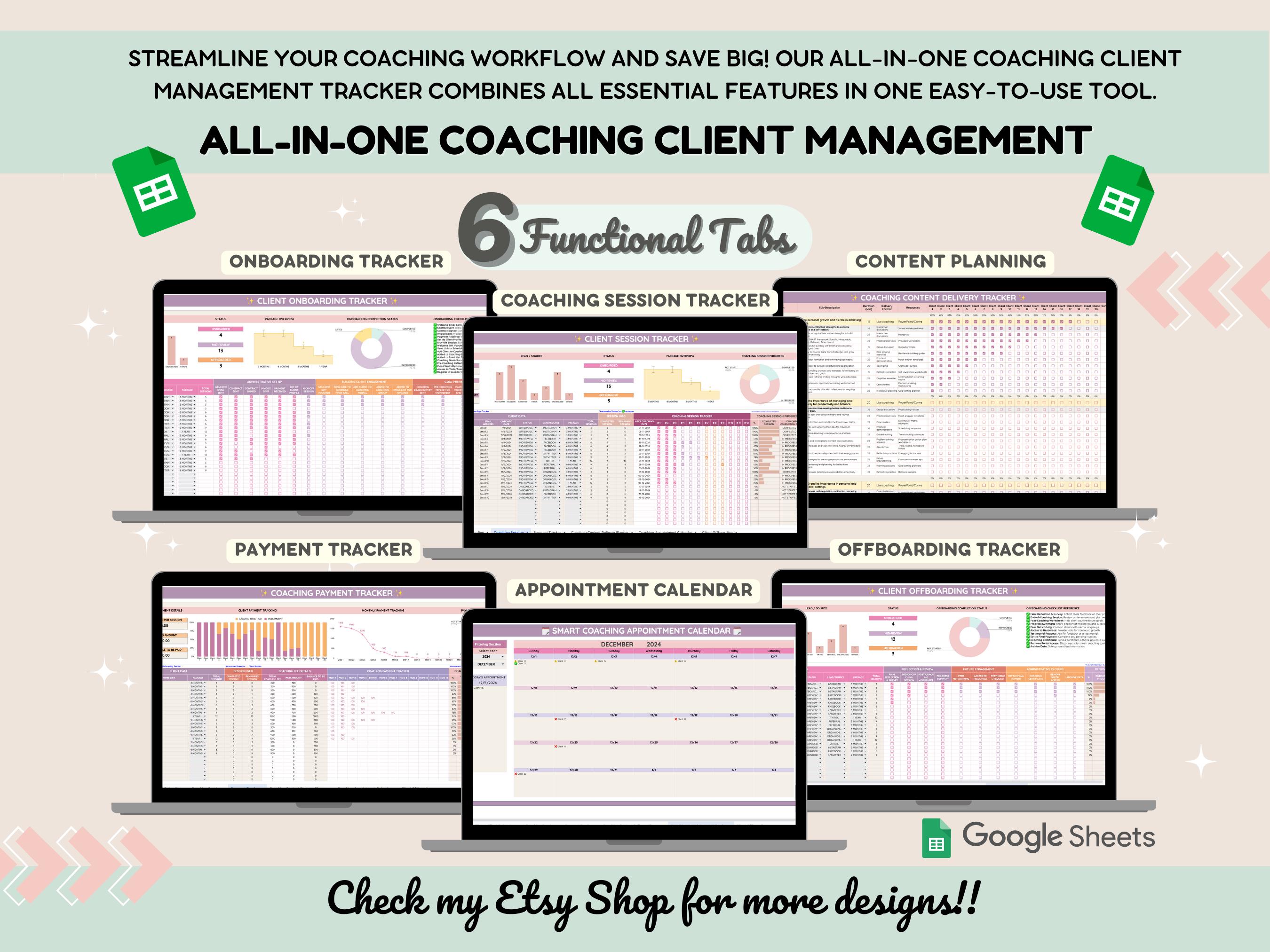 Customer Onboarding Tracker for Coaches | Client Session Management ...