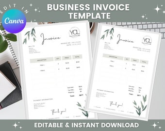 Editable Invoice Template | Business Receipt | Simple Invoice | Quotation & Payment Form | Plant Nursery Invoice PDF | Custom Invoice Design