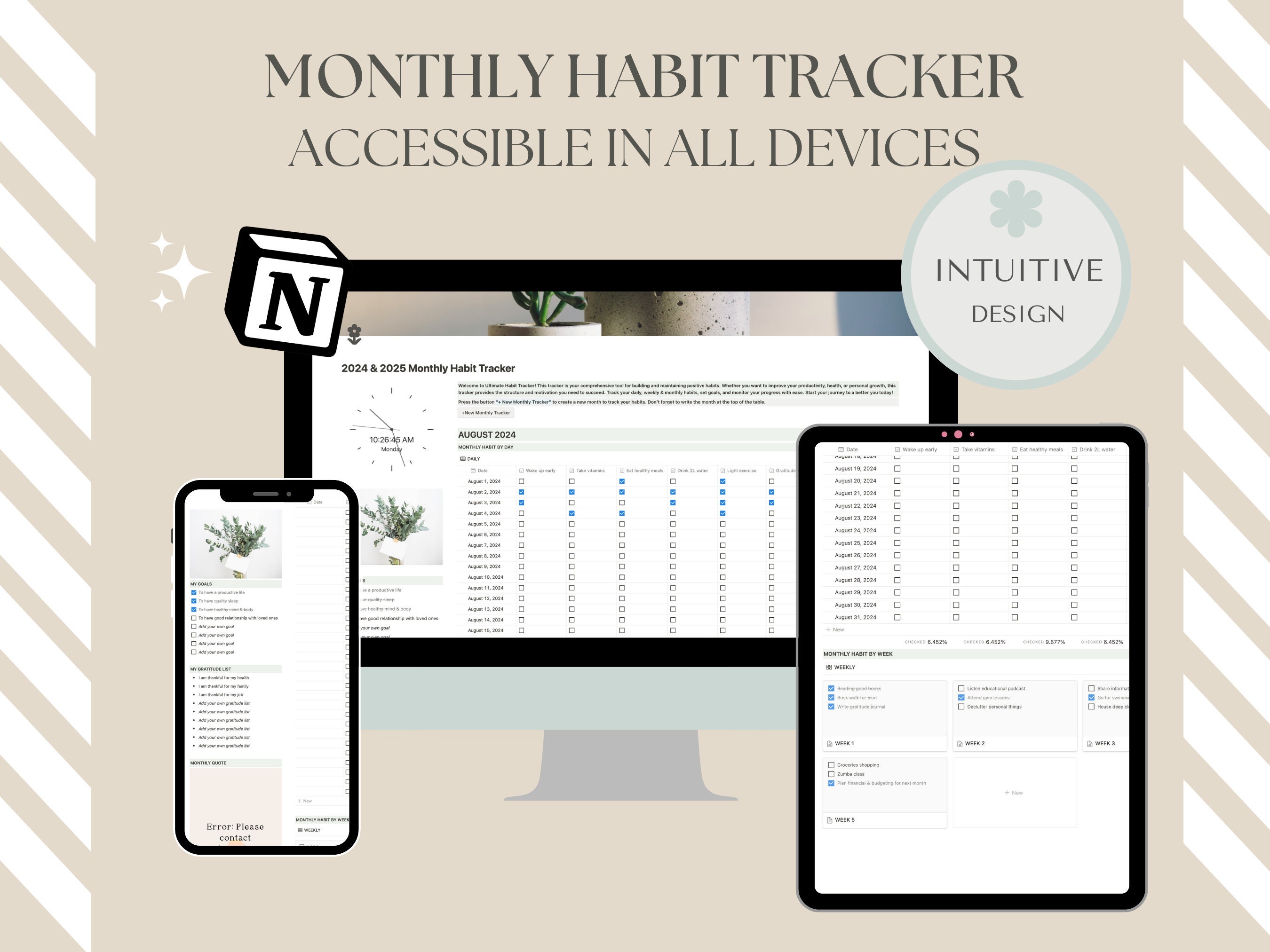 Notion Habit Tracker | Daily Weekly Monthly Routine | Life Planner ...