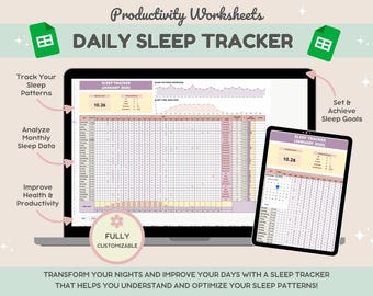 Sleep Tracker | Monthly Sleep Tracker | Sleep Log | Daily Sleep Tracker | Sleep Analysis | Sleep Quality - Sleep Cycle | Mood Tracker