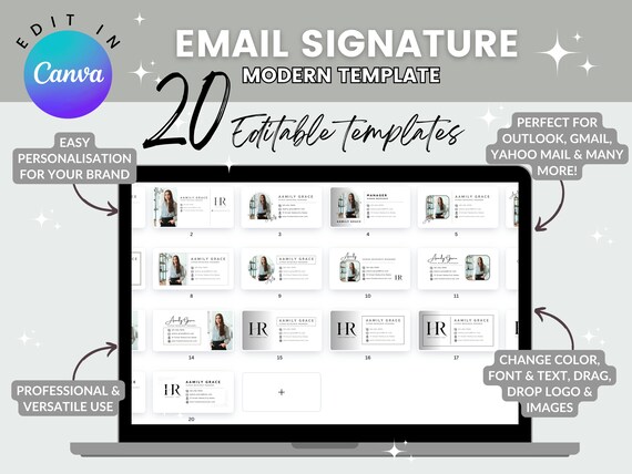 20 Business Email Signature | Personal Email Marketing | Outlook Signature | Gmail Signature | Email Footer, Electronic Business Card, eSign